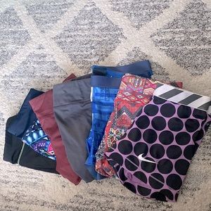 7 Workout shorts sizes from small to medium. Nike,Avis,Justice